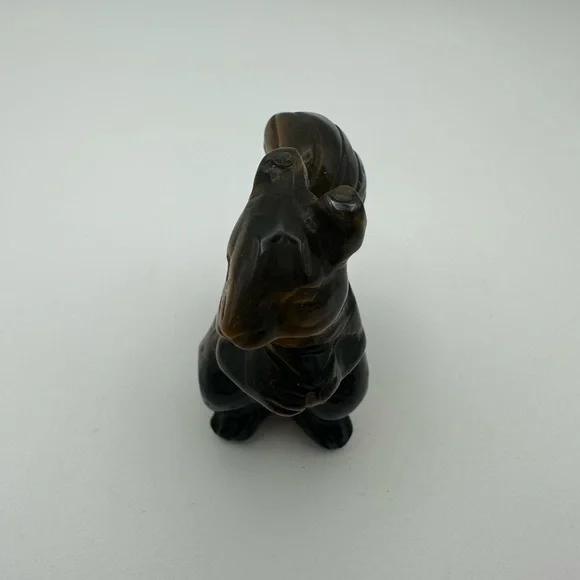 Hand Carved Tiger Eye Squirrel Carving - Picture 5 of 9